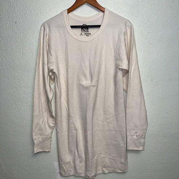 NEW Rock Face Shirt /Thermal Mens Beige Cotton Long Sleeve Breathable Made USA - Picture 8 of 8